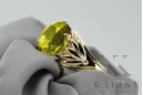 Yellow Peridot Or jaune 8 carats Anneau Style vintage vrc029x-yp Art Deco Bijoux Art Déco russes, style URSS